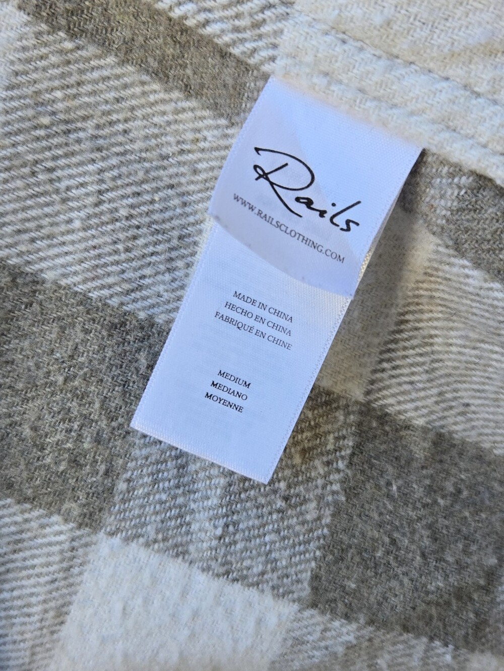 Rails Tripp Ivory Rain Plaid Button-Up Shacket - Beige & White - Picture 8 of 10